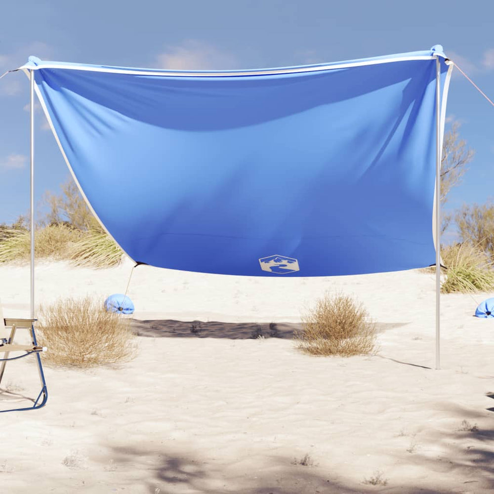 Blaues Strand-Schattenzelt mit Sandsäcken 304x300 cm