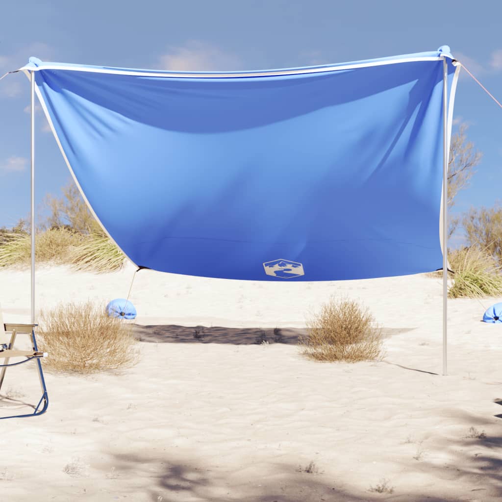 Blaues Strand-Schattenzelt mit Sandsäcken 304x300 cm
