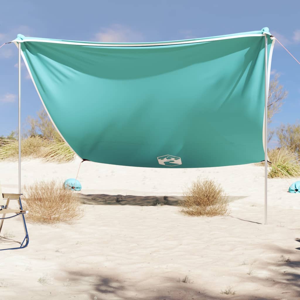 Strand Schattenzelt Grün mit Sandsäcken