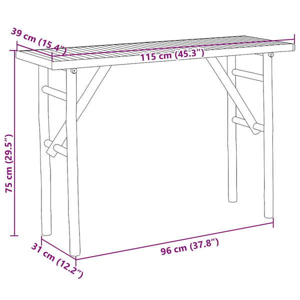 Konsolentisch Bambus 115 cm