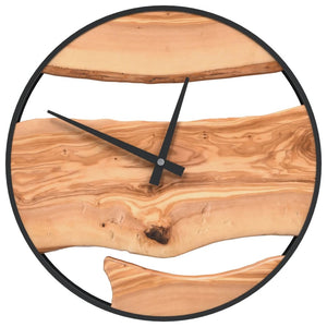 Wanduhr Braun Ø35 cm Eisen/Olivenholz