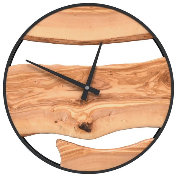 Wanduhr Braun Ø35 cm Eisen/Olivenholz
