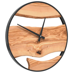 Wanduhr Braun Ø35 cm Eisen/Olivenholz