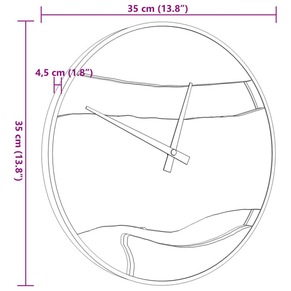 Wanduhr Braun Ø35 cm Eisen/Olivenholz