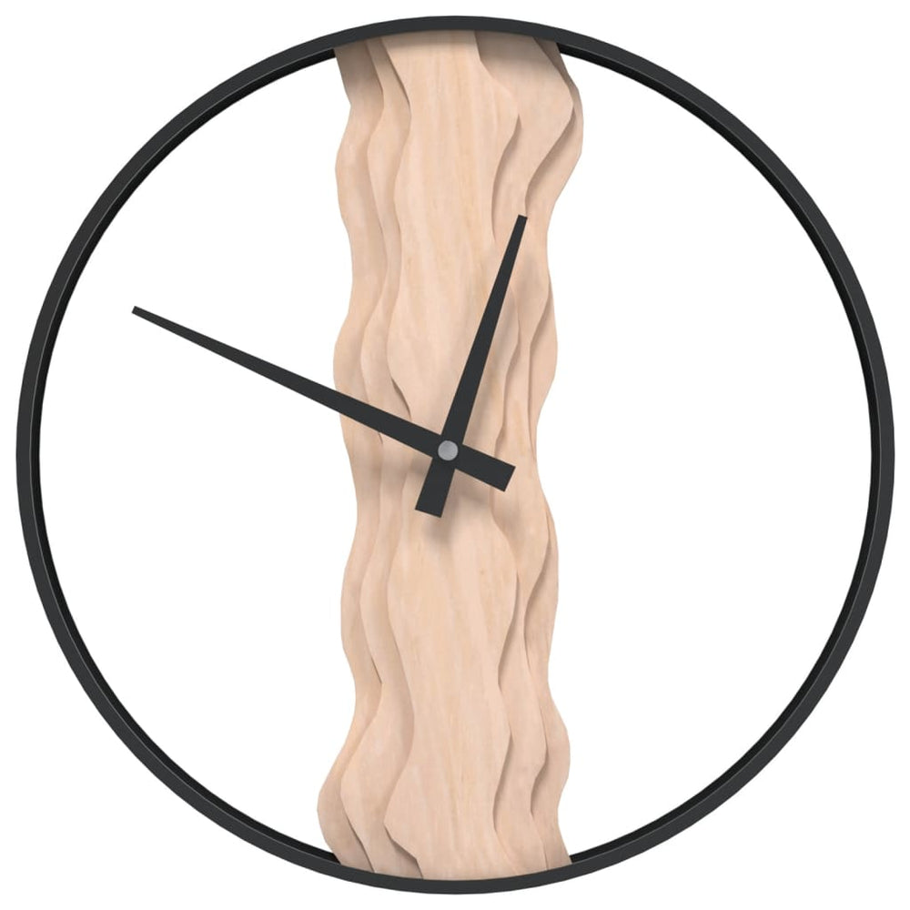 Wanduhr Braun Ø35cm Eisen Eichenholz