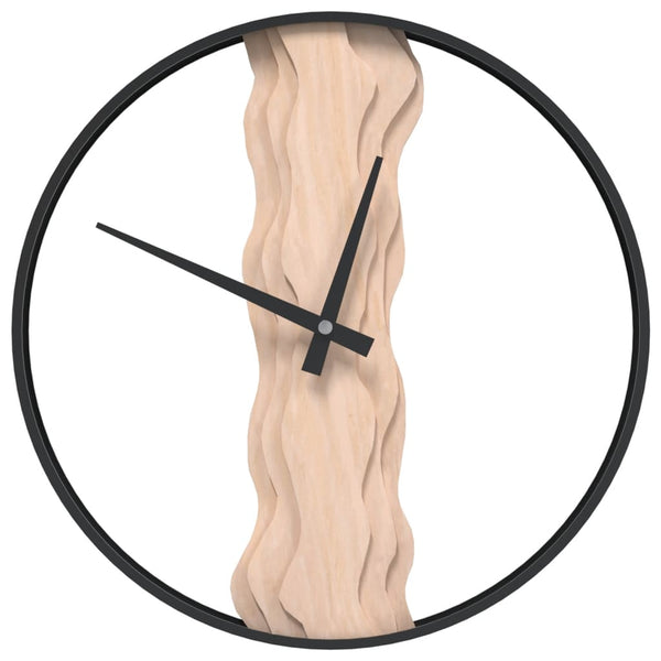 Wanduhr Braun Ø35cm Eisen Eichenholz