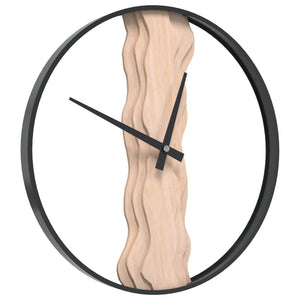 Wanduhr Braun Ø35cm Eisen Eichenholz