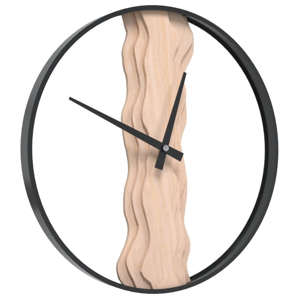 Wanduhr Braun Ø35cm Eisen Eichenholz