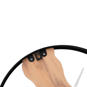 Wanduhr Braun Ø35cm Eisen Eichenholz
