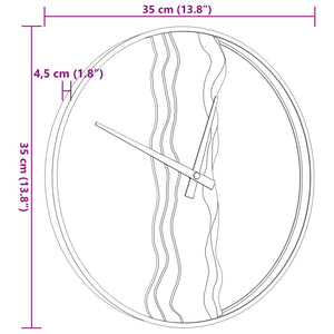 Wanduhr Braun Ø35cm Eisen Eichenholz