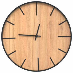 Braune Wanduhr Ø39cm aus Eisen und Holz