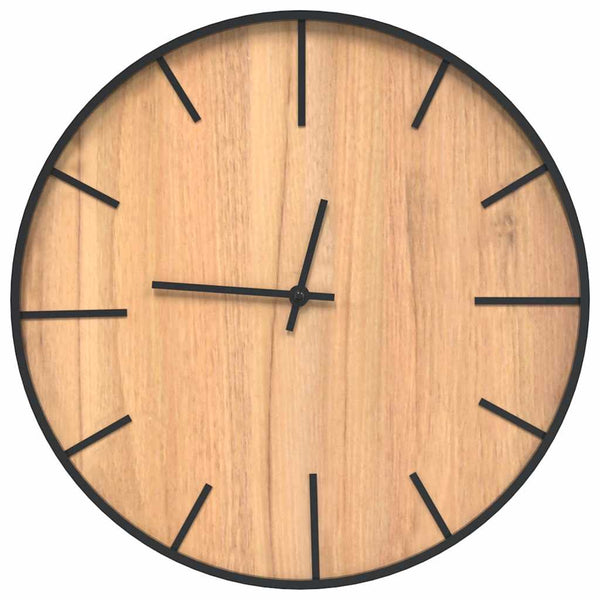 Braune Wanduhr Ø39cm aus Eisen und Holz