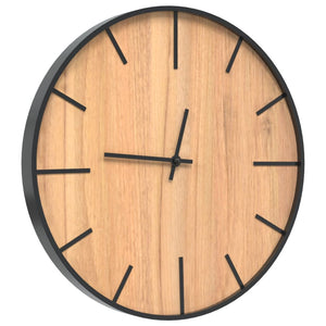 Braune Wanduhr Ø39cm aus Eisen und Holz