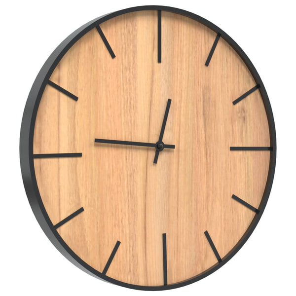 Braune Wanduhr Ø39cm aus Eisen und Holz
