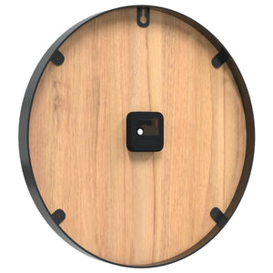 Braune Wanduhr Ø39cm aus Eisen und Holz