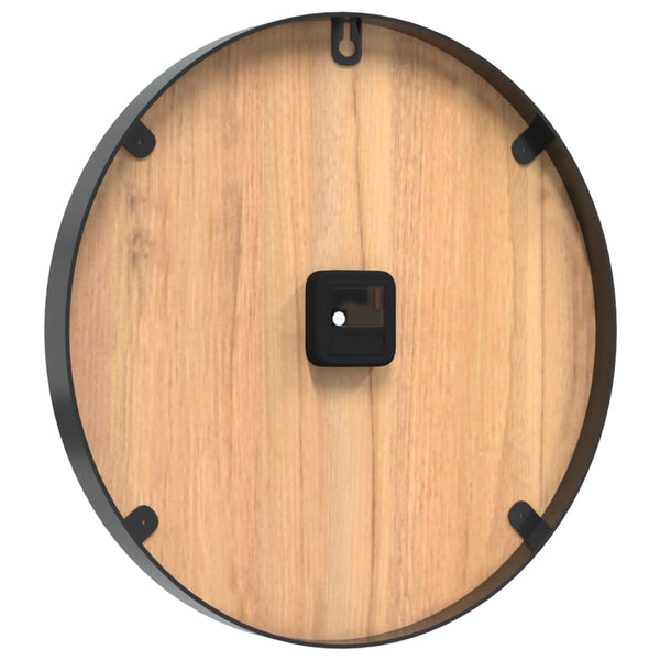 Braune Wanduhr Ø39cm aus Eisen und Holz