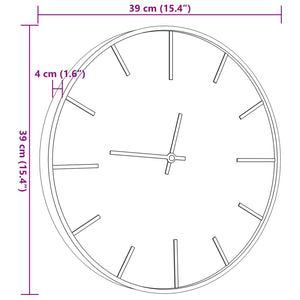 Braune Wanduhr Ø39cm aus Eisen und Holz