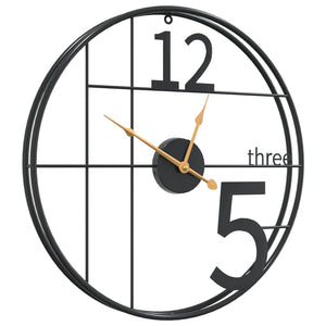 Schwarze Wanduhr Eisen Ø50cm
