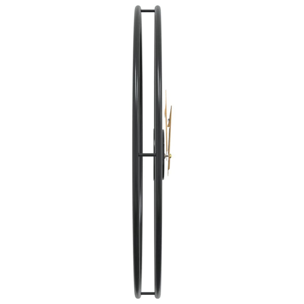 Schwarze Wanduhr Eisen Ø50cm
