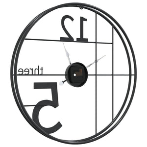 Schwarze Wanduhr Eisen Ø50cm