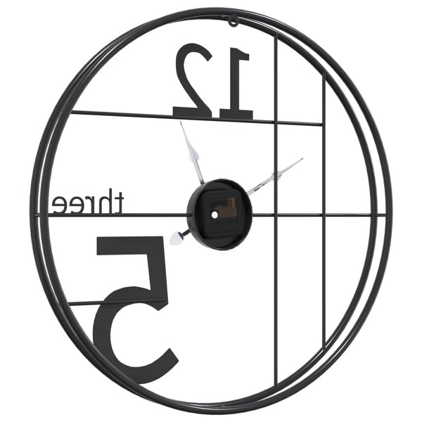 Schwarze Wanduhr Eisen Ø50cm