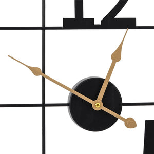 Schwarze Wanduhr Eisen Ø50cm