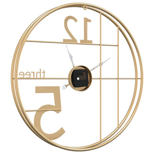vidaXL Horloge murale dorée Ø 50 cm en fer