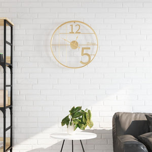 vidaXL Horloge murale dorée Ø 50 cm en fer