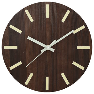 Leuchtende Wanduhr, Braun, Ø30cm