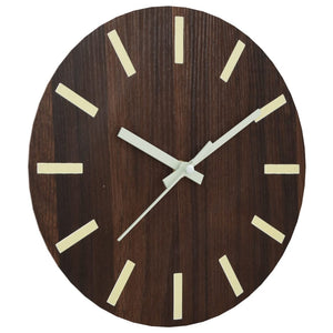 Leuchtende Wanduhr, Braun, Ø30cm