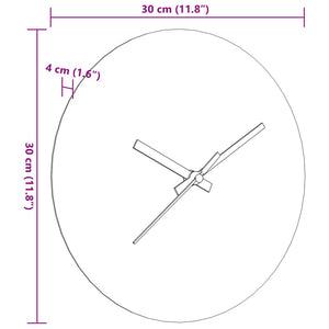 Leuchtende Wanduhr, Braun, Ø30cm