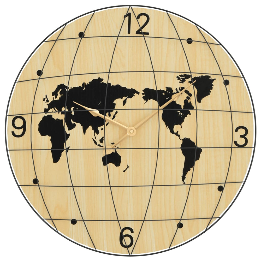 Gelb-Schwarze Wanduhr Ø50cm