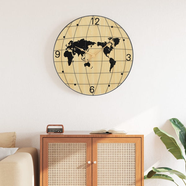 Gelb-Schwarze Wanduhr Ø50cm
