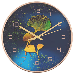 Goldene Wanduhr Blau Ø29,5cm