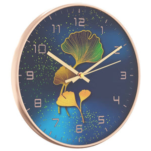Goldene Wanduhr Blau Ø29,5cm