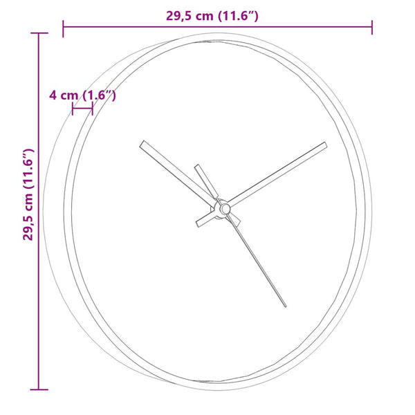 Goldene Wanduhr, 29,5 cm