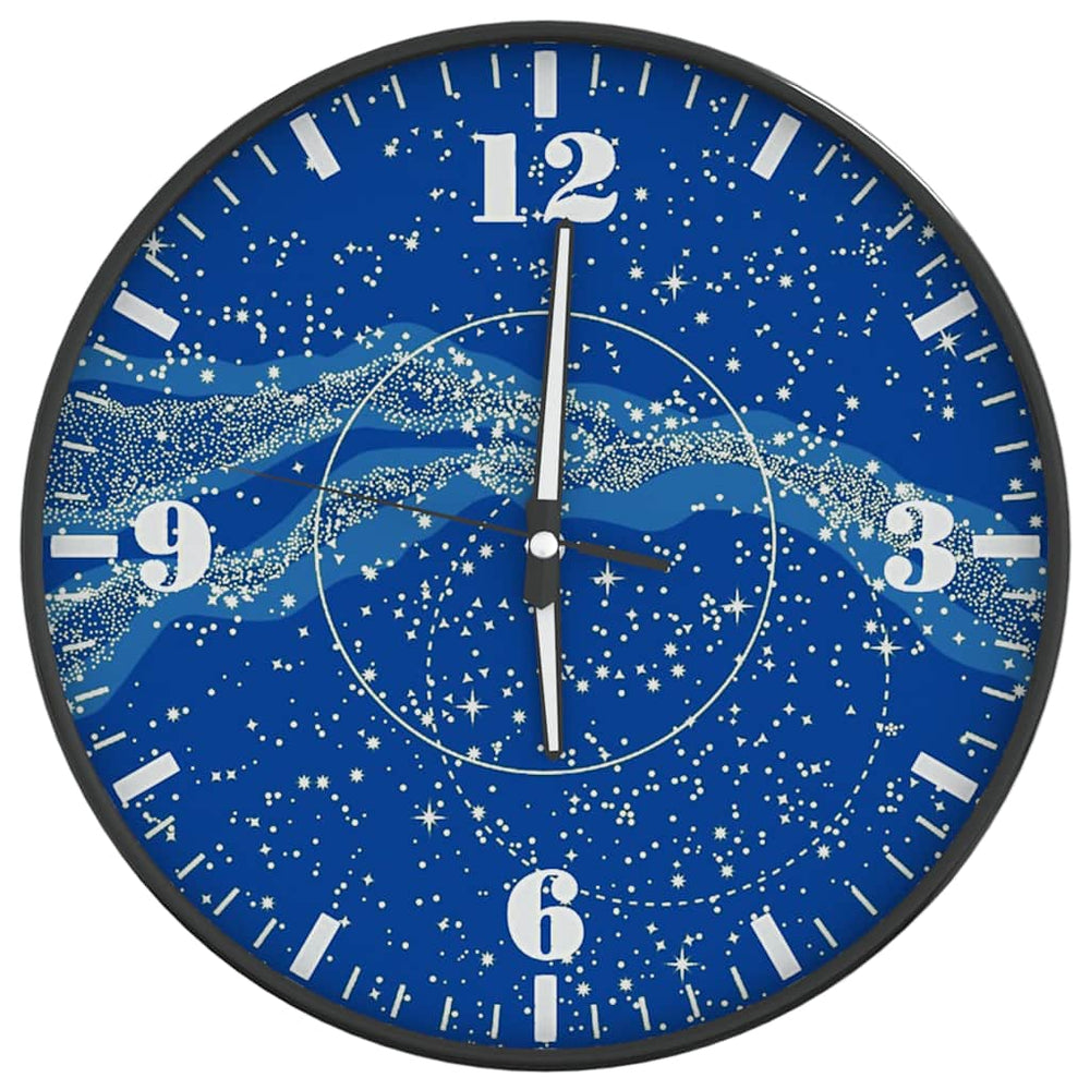Leuchtende Wanduhr Blau Ø30cm