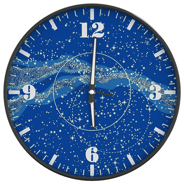 Leuchtende Wanduhr Blau Ø30cm