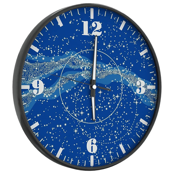 Leuchtende Wanduhr Blau Ø30cm