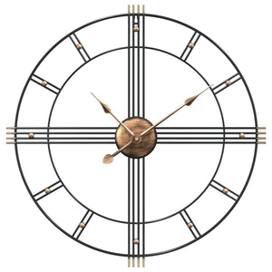 Schwarze Wanduhr Eisen Ø60cm