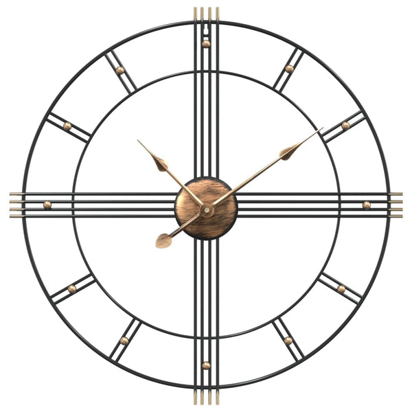 Schwarze Wanduhr Eisen Ø60cm