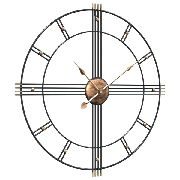 Schwarze Wanduhr Eisen Ø60cm