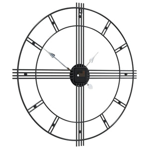 Schwarze Wanduhr Eisen Ø60cm