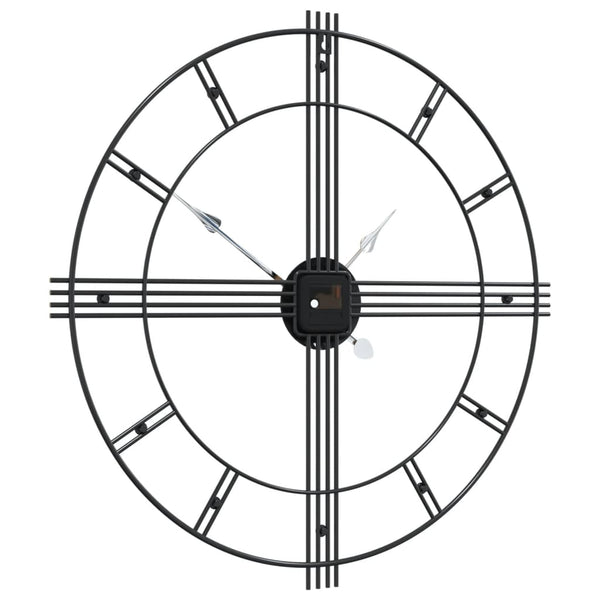 Schwarze Wanduhr Eisen Ø60cm