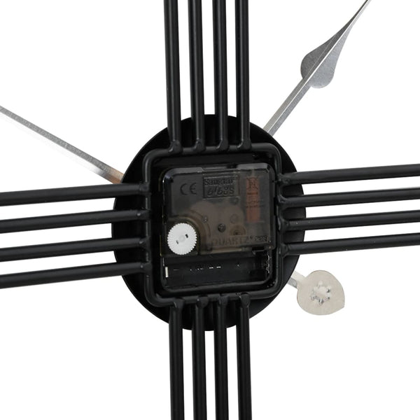 Schwarze Wanduhr Eisen Ø60cm