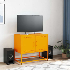 Senfgelber TV-Schrank aus Stahl, 68,5 cm