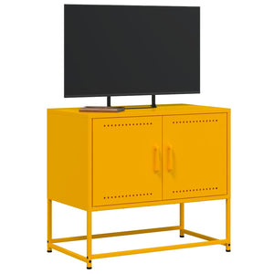 Senfgelber TV-Schrank aus Stahl, 68,5 cm