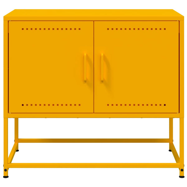 Senfgelber TV-Schrank aus Stahl, 68,5 cm