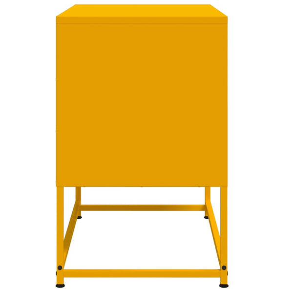 Senfgelber TV-Schrank aus Stahl, 68,5 cm