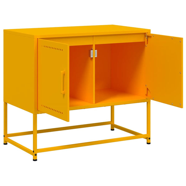 Senfgelber TV-Schrank aus Stahl, 68,5 cm